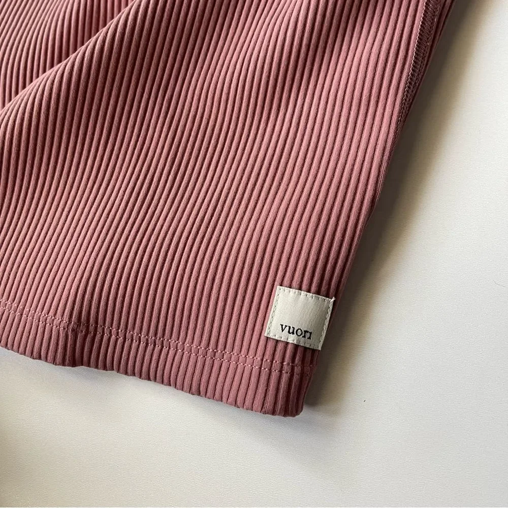 Vuori Dusty Rose Ribbed Crop Top - Picture 6 of 8